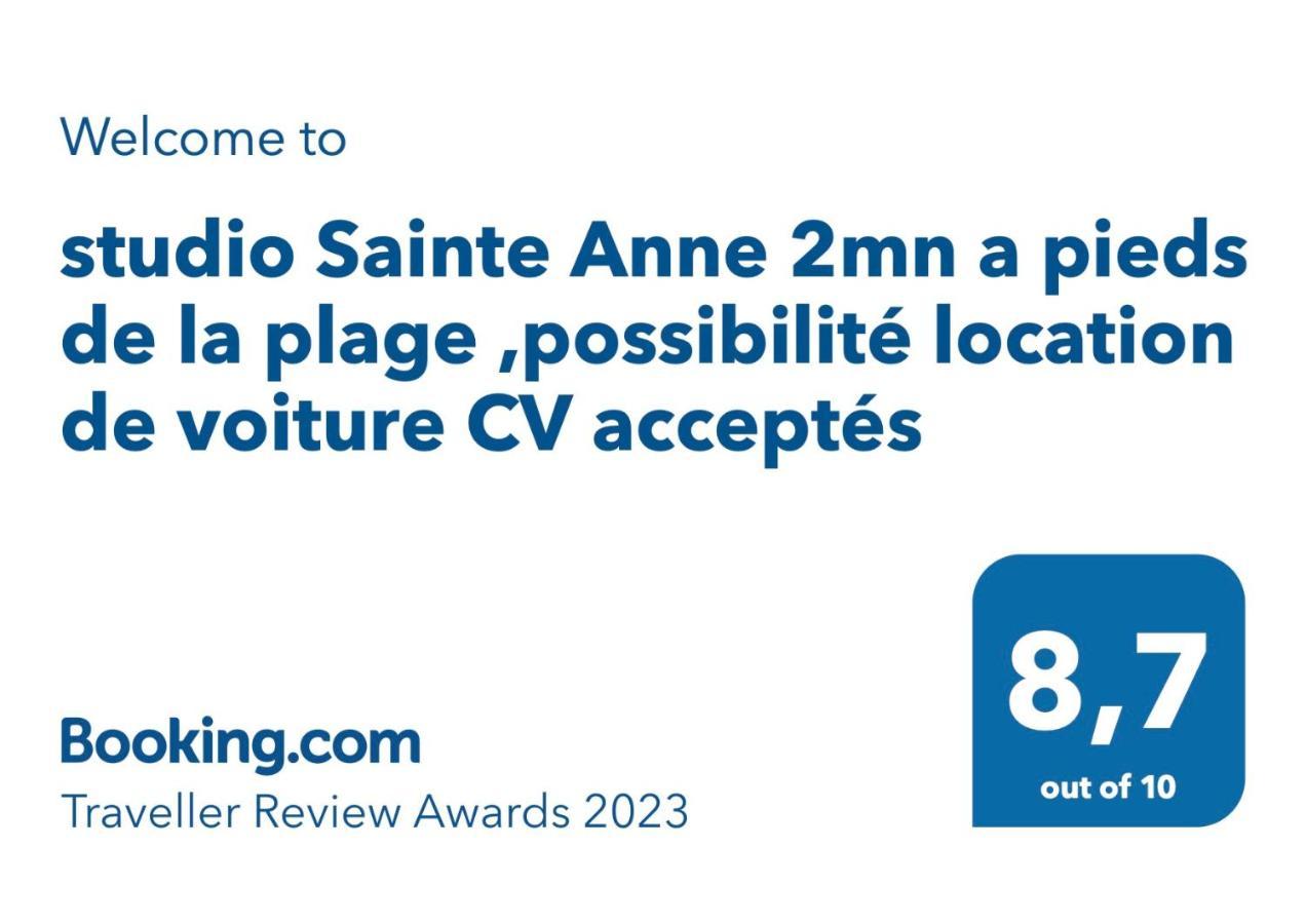 studio Sainte Anne 2mn a pieds de la plage ,possibilité location de voiture CV acceptés Exterior foto